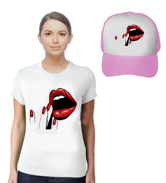 camiseta con persona chica y gorra352